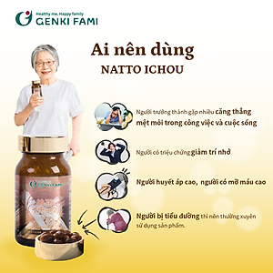 Combo 3 Hộp Natto Ichou Phòng Ngừa Đột Quỵ, Bổ Não, Giúp Giảm Căng Thẳng Mệt Mỏi, Ngủ Ngon Genki Fami Nhật Bản Nattokinase 3000FU