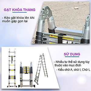 Thang Nhôm Rút Đa Năng 5m NKT-AI50E - Hàng Chính Hãng NIKITA - Công Nghệ Tiên Tiến Nhật Bản - Tiêu Chuẩn Châu Âu