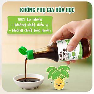 Nước tương mật hoa dừa organic Sokfarm - Cho bé, Không từ đậu nành, cắt giảm muối, không chất bảo quản