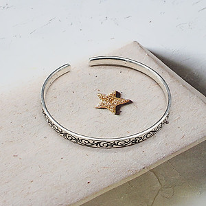  Lắc Tay Nữ Bạc Hiểu Minh LTU534 - Dạng Kiềng - Bảo Hành Vĩnh Viễn ( Hàng Chính Hãng )