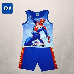 Bộ đồ bé trai hình siêu nhân nhện sát nách từ 10-42kg - thun cotton -HN.Store115