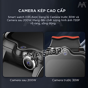 Đồng hồ Thông minh Trẻ em lắp Sim độc lập Nghe gọi 2 chiều Định vị kép GPS Wifi cao cấp Nhiều chức năng Chống nước tốt AMA Watch D35 Hàng nhập khẩu