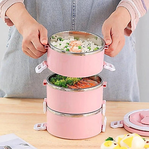 Hộp Cơm Cặp Lồng Cà Mèn Giữ Nhiệt Thức Ăn 4 Tầng Lúa Mạch Ruột Inox  Có Thể Tách Rời 1/2/3 Tầng Tùy Ý - Hàng chính hãng 