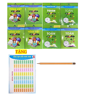Sách - Combo 8 cuốn Hướng dẫn học toán + tiếng việt lớp 3 (2023)