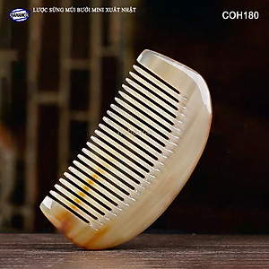 Lược Sừng Múi Bưởi Mini Răng Thưa (Size: XS-9cm) COH189 - Chải tóc xoăn rối xù, phụ kiện bỏ túi tiện dụng không thể thiếu - Chăm sóc tóc - HAHANCO