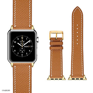 Dây Đồng Hồ Apple Watch 49mm 46mm 45mm 44mm 42mm, Chất Liệu Da Bê EPSOM Thảo Mộc Cao Cấp, Nhập Khẩu Từ Châu Âu, Dây Đeo Phong Cách Hiện Đại và Sang Trọng, Tương Thích Các Phiên Bản Series Ultra2/Ultra/SE2/SE/10/9/8/7/6/5/4/3/2/1