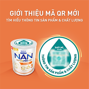 Sữa bột NAN INFINIPRO A2 3 với công thức đầu tiên chứa đạm A2, 6HMO & Lợi khuẩn kép nhập khẩu Thụy Sĩ - Hộp 800g (2 - 6 tuổi)