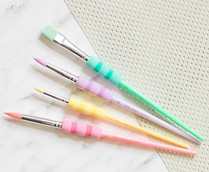 Bộ 4 Cọ Vẽ Grip Màu Pastel - Faber-Castell 481620