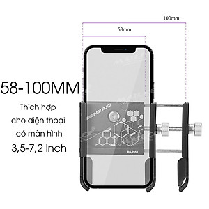 Giá đỡ điện thoại xe đạp, xoay 360 độ BN-2955 gắn nắp bát phốt/ pô tăng, vị trí cổ trụ tiết kiệm không gian, hợp kim nhôm cho xe đạp