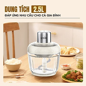 Máy Xay Thịt Đa Năng Unie UM366, 400W, 2 Cối Thủy Tinh, Chế Độ Tự Ngắt An Toàn, Hàng Chính Hãng
