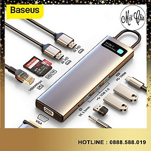 Hub Baseus Metal Gleam Series Multifunctional Type-C HUB Docking Station -Hàng Chính Hãng