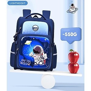 Balo chống gù cho bé đi học tiểu học form hộp đứng nhiều ngăn vải Oxford cao cấp BF18-138L