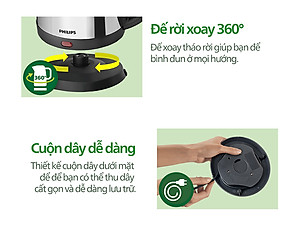 Bình Đun Siêu Tốc Philips HD9303 (1.2 Lít) - Hàng chính hãng