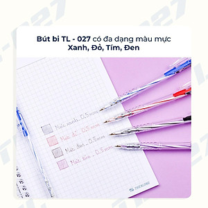 Combo 10-15-20 Bút Bi Thiên Long TL-027 - Mực Xanh/Đen/Đỏ