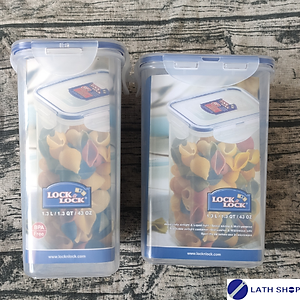 Bộ 2 Hộp Bảo Quản Thực Phẩm Lock&Lock Cao- HPL809  Chất Liệu Nhựa PP, Nắp Có Ron Silicone 1.3L/1 Hộp - Hàng Chính Hãng