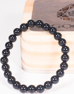 Vòng tay phong thủy đá obsidian mệnh thủy , kim - Ngọc Quý Gemstones
