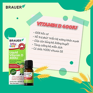 Vitamin D3 cho trẻ sơ sinh, trẻ nhỏ và người lớn Brauer Úc giúp trẻ phát triển chiều cao, phòng loãng xương, ngủ ngon, tăng sức đề kháng-OZ Slim Store