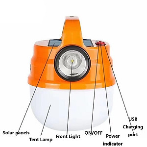 Bóng Đèn Tích Điện V70 50W Siêu Sáng Tích Hợp Đèn Pin Có Sạc Năng Lượng Mặt Trời, Đèn led đa năng đi vườn, cắm trại, picnic, đèn dự phòng khi cúp điện, đèn pin sạc USB