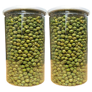 1KG ĐẬU HÀ LAN SẤY GIÒN TỎI ỚT THƯƠNG HIỆU SK FOOD - 2 HŨ PET