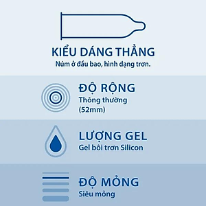 Bao cao su Durex Invisible Extra Thin Extra Sensitive 1 Hộp 3 Bao