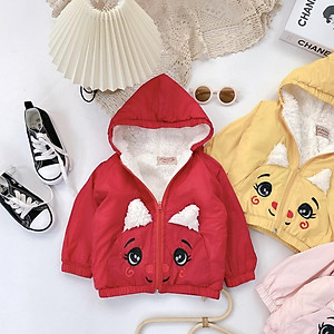 ÁO KHOÁC GIÓ TAI MÈO LÓT LÔNG CHO BÉ TRAI BÉ GÁI MẪU 2021 JS663