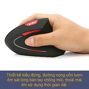 Chuột không dây kiểu đứng sạc pin HXSJ T22 wireless USB 2.4GHz chống mỏi tay chuyên dùng cho pc laptop macbook ipad tivi - Hàng chính hãng