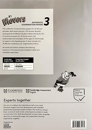 A1 Movers 3 Answer Booklet: Authentic Examination Papers
