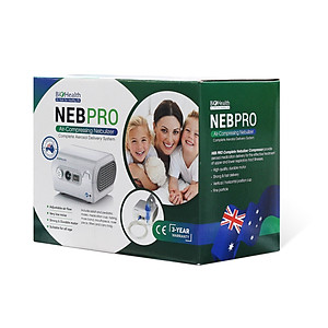 Trọn bộ máy xông mũi họng cao cấp Biohealth NEB PRO dùng cho người lớn và trẻ em, điều chỉnh được tốc độ phun