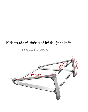Giá Đỡ Máy Tính, Laptop, iPad, Macbook Hợp Kim Nhôm Cao Cấp. Hỗ Trợ Tản Nhiệt Chống Mỏi Cổ, Vai, Gáy. Hàng Nhập Khẩu Chính Hãng Cao Cấp KitAcoom
