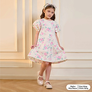 Váy cho bé gái Bigfox Miss Meow size đại mùa hè vải thô Hàn kiểu dáng babydoll dễ thương cỡ trẻ em 3-11 tuổi 30kg 35kg