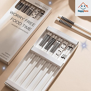 [KoSuyTu] Hộp 5 Đôi Đũa Gốm Sứ Cao Cấp Bền Đẹp An Toàn Cho Sức Khỏe - Đũa Ăn Cơm Kháng Khuẩn Chống Nấm Mốc Không Sơn Mài 