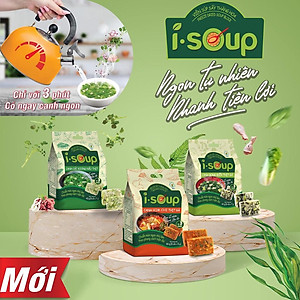 Canh kim chi thịt gà ăn liền I-Soup 66g (túi 06 viên cho 06 khẩu phần ăn)-Canh sấy lạnh công nghệ Nhật Bản
