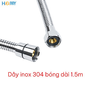 Vòi xịt rửa vệ sinh inox 304 bóng dây cấp 1.5m Hobby home decor VSR10