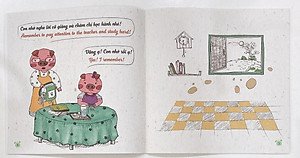 Sách Rèn Luyện Thói Quen Tốt 2-6 Tuổi: Biết Lắng Nghe Nhé, Lợn Hồng (Song Ngữ)