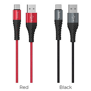 Cáp sạc nhanh chuẩn Type C Hoco, sạc nhanh 2.4A Max, cáp bọc dù dành cho Samsung Galaxy Note 9, Note10, S9, S10, S10+, X38 - Hàng chính hãng