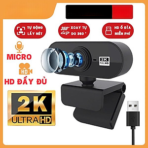 Webcam Cho Máy Tính PC Laptop 2K FullHD Kèm Mic Tích Hợp Micro To Rõ Cho Cuộc Gọi Video Call Zoom Góc Siêu Rộng New Chất Lượng Cao Để Live Stream Học Online Hàng Nhập Khẩu