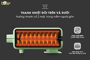 Máy Nướng Bánh Mỳ, Máy Kẹp Bánh Mỳ Sandwich-Waffle BEAR DBC-C06M1 Dung Tích 0.8 Lít, Công Suất 600 W - Hàng Chính Hãng