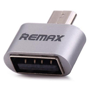 Đầu Chuyển USB OTG Remax RA-OTG - 2 Cổng Micro USB Và USB 2.0 (Bạc) - Hàng chính hãng