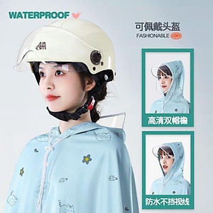 Áo Mưa Một Đầu Có Kính Che Mặt Bảo Vệ Toàn Thân Dày Dặn, Bền Chống Thấm Mưa Tuyệt Đối Phong Cách Thời Trang - HÀNG CHÍNH HÃNG MINIIN