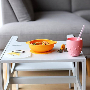 Bát tập ăn silicon có nắp và đế hút chân không chống đổ cho bé Marcus & Marcus, từ 12 tháng