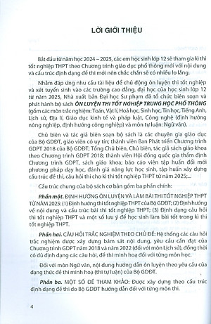 Ôn Luyện Trắc Nghiệm Thi Tốt Nghiệp Trung Học Phổ Thông (năm 2025) Môn Tiếng Anh - Cao Thị Thu Giang chủ biên, Bùi Thuỳ Anh, Lê Thị Kim Anh, Nguyễn Thị Nhàn, Bùi Thị Bích Thuỷ…