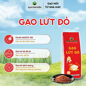 Gạo Lứt Đỏ Vinh Hiển 1KG - Dễ Ăn, Ngọt Cơm, Dinh Dưỡng