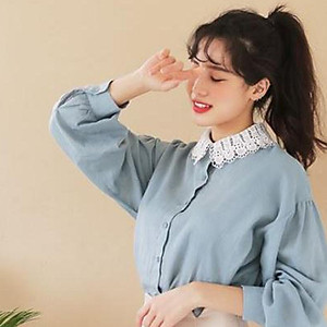 Ladies Half-Shirt Blouse Detachable Lace Chiffon Fake Collars Dicky Collar