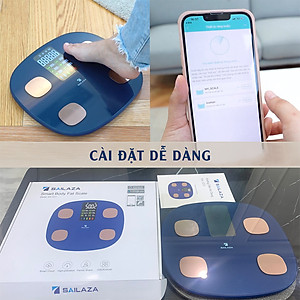 Cân Điện Tử Thông Minh cao cấp chính hãng Sailaza SA- 1211, đo 22 dữ liệu Sức Khỏe + màn hình màu LCD