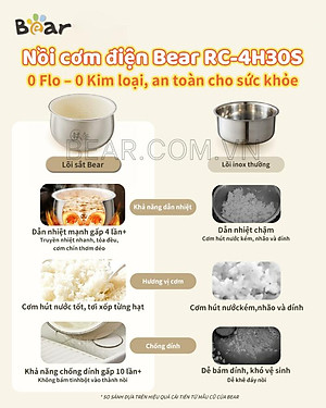 Nồi cơm điện 1L Bear DFB-H30A3 (RC-4H30S) Hàng Chính Hãng