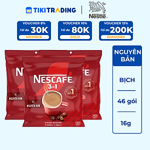 [Tặng Ấm giữ nhiệt có quai (Tết 26) NESCAFE 1L ] Combo 3 Bịch NESCAFE 3IN1 Công thức cải tiến - VỊ NGUYÊN BẢN Bịch 46 gói