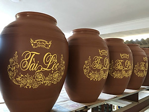 Hũ sành đựng rượu tài lộc Bát Tràng loại 30L