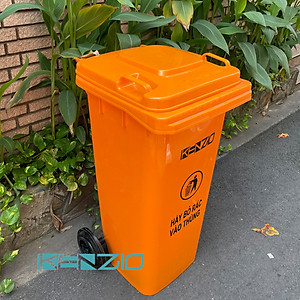 Thùng rác nhựa KENZIO 120 lít - màu Xanh, Vàng, Cam