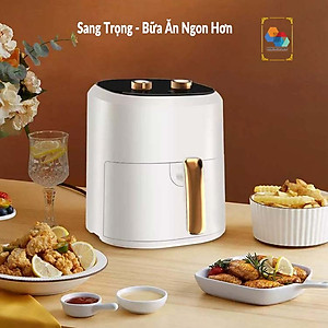 Nồi chiên không dầu Airbot AF480 dung tích 4.8 Lít, công nghệ gió xoáy 3D turbo, chống dính và tự động bật/tắt an toàn, có hẹn giờ, hàng chính hãng