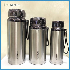 Bình Giữ Nhiệt Kim Cương Inox 304- Chống Rỉ Set, Nắp Đậy Chặt, Giữ Nhiệt Nóng Lạnh Tốt 6- 8h, Quai Đeo Chắc Chắn, Thiết Kế Sang Trọng, Màu Sắc Thanh Lịch, Tiện Lợi, Pha Lọc Trà, Hàng Chính Hãng MINIIN